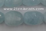 CAQ416 15.5 inches 18*25mm faceted nuggets natural aquamarine beads