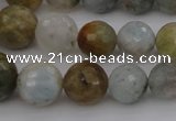 CAQ428 15.5 inches 6mm - 16mm faceted round natural aquamarine beads