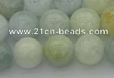 CAQ433 15.5 inches 10mm round natural aquamarine beads wholesale