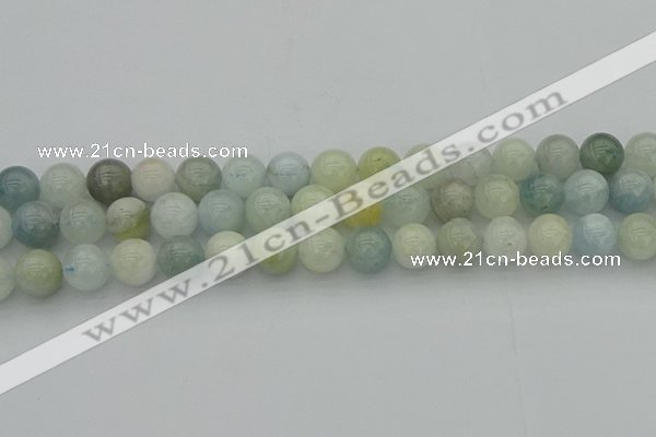 CAQ433 15.5 inches 10mm round natural aquamarine beads wholesale