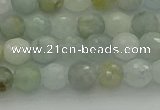 CAQ436 15.5 inches 6mm faceted round natural aquamarine beads