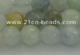 CAQ437 15.5 inches 8mm faceted round natural aquamarine beads