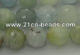 CAQ438 15.5 inches 10mm faceted round natural aquamarine beads