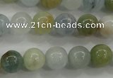 CAQ453 15.5 inches 8mm round aquamarine beads wholesale