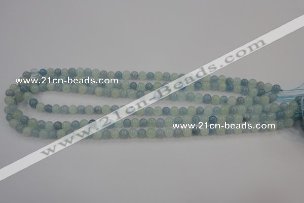 CAQ470 15.5 inches 6mm round natural aquamarine beads