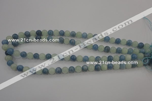 CAQ471 15.5 inches 8mm round natural aquamarine beads