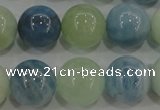 CAQ474 15.5 inches 14mm round natural aquamarine beads