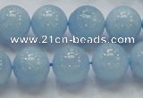 CAQ50 15.5 inches 14mm round natural aquamarine gemstone beads