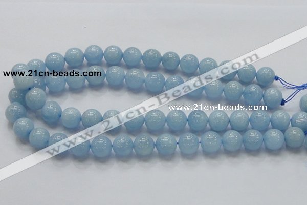 CAQ50 15.5 inches 14mm round natural aquamarine gemstone beads