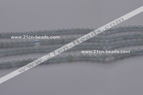 CAQ500 15.5 inches 4mm round natural aquamarine beads