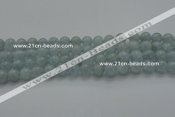 CAQ502 15.5 inches 8mm round natural aquamarine beads