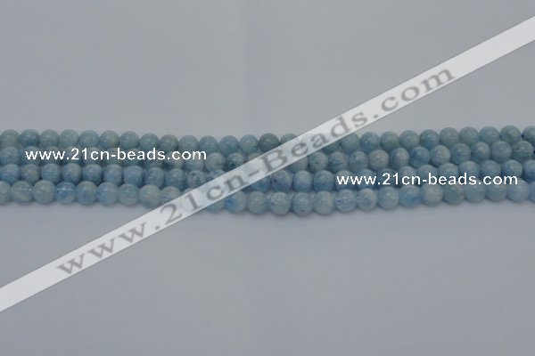 CAQ508 15.5 inches 4mm round A+ grade natural aquamarine beads