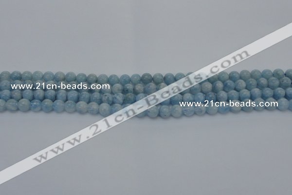 CAQ509 15.5 inches 6mm round A+ grade natural aquamarine beads