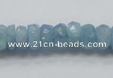 CAQ51 15.5 inches 6*12mm faceted rondelle natural aquamarine beads