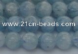 CAQ511 15.5 inches 8mm round A+ grade natural aquamarine beads