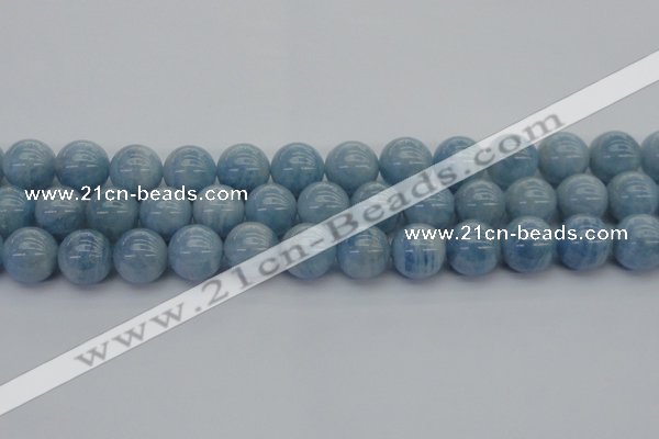 CAQ514 15.5 inches 14mm round A+ grade natural aquamarine beads