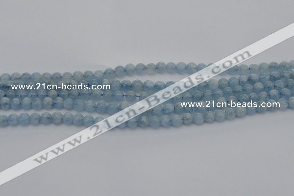 CAQ517 15.5 inches 5mm round AA grade natural aquamarine beads