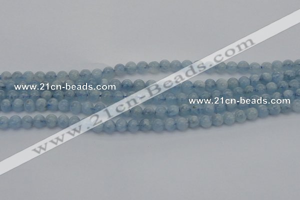 CAQ518 15.5 inches 6mm round AA grade natural aquamarine beads