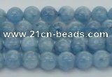 CAQ525 15.5 inches 4mm round AA+ grade natural aquamarine beads