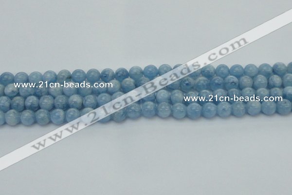 CAQ527 15.5 inches 6mm round AA+ grade natural aquamarine beads