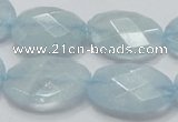 CAQ53 15.5 inches 20*25mm faceted oval natural aquamarine beads