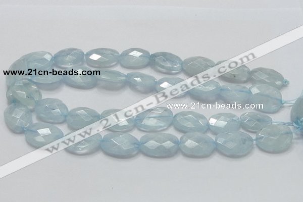 CAQ53 15.5 inches 20*25mm faceted oval natural aquamarine beads