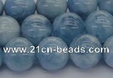 CAQ531 15.5 inches 12mm round AA+ grade natural aquamarine beads