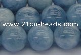 CAQ532 15.5 inches 14mm round AA+ grade natural aquamarine beads