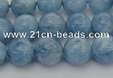 CAQ539 15.5 inches 12mm round AAA grade natural aquamarine beads