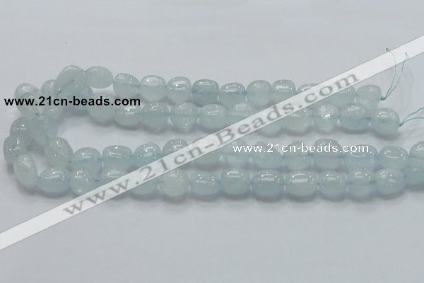 CAQ54 15.5 inches 10*15mm nugget natural aquamarine gemstone beads