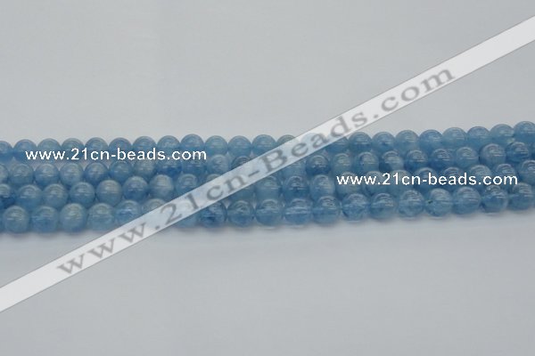 CAQ544 15.5 inches 6mm round AAAA grade natural aquamarine beads