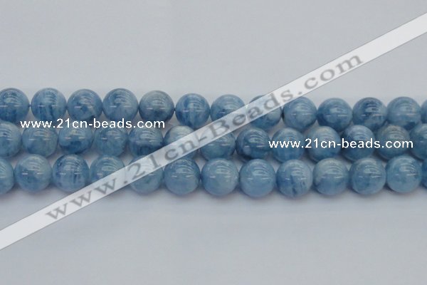 CAQ548 15.5 inches 14mm round AAAA grade natural aquamarine beads