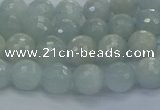 CAQ559 15.5 inches 4mm faceted round natural aquamarine beads