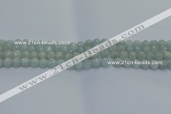 CAQ559 15.5 inches 4mm faceted round natural aquamarine beads