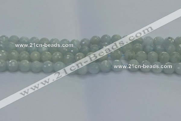 CAQ561 15.5 inches 8mm faceted round natural aquamarine beads