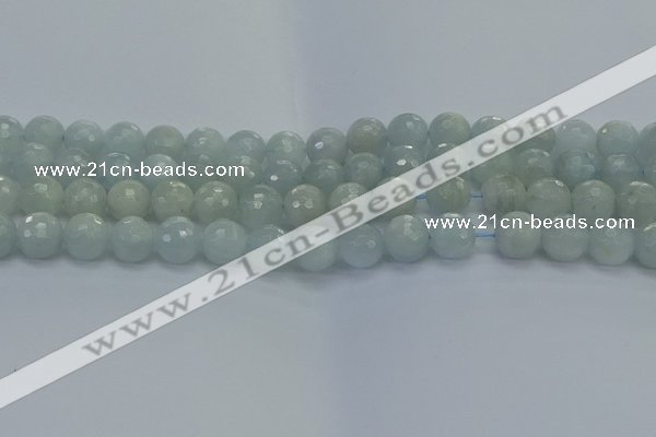 CAQ562 15.5 inches 10mm faceted round natural aquamarine beads