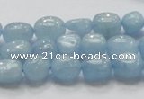 CAQ57 15.5 inches 10*12mm nugget natural aquamarine gemstone beads