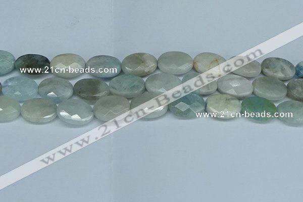 CAQ582 15.5 inches 13*18mm faceted oval aquamarine beads