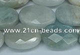 CAQ583 15.5 inches 15*20mm faceted oval aquamarine beads