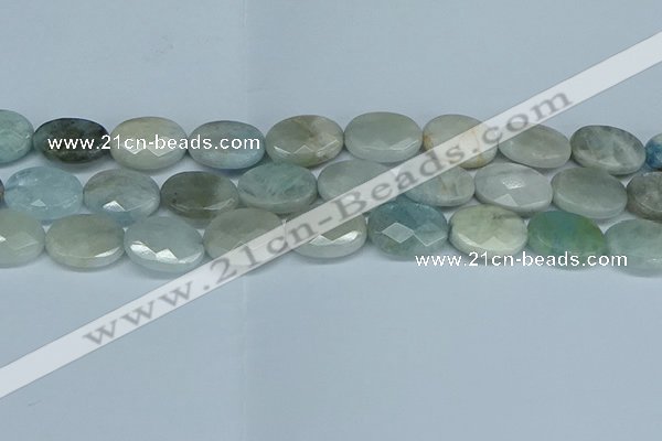 CAQ583 15.5 inches 15*20mm faceted oval aquamarine beads