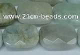 CAQ587 15.5 inches 15*20mm faceted rectangle aquamarine beads