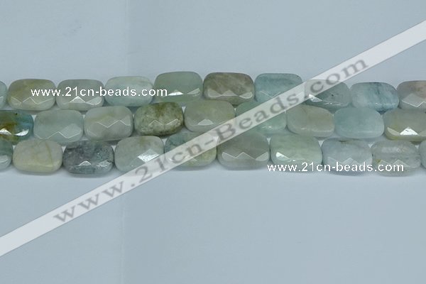 CAQ587 15.5 inches 15*20mm faceted rectangle aquamarine beads