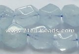 CAQ59 15.5 inches 16*20mm faceted nugget natural aquamarine beads