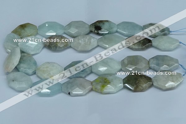 CAQ592 15.5 inches 22*30mm faceted freeform aquamarine beads