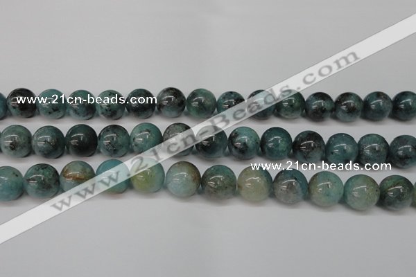 CAQ605 15.5 inches 14mm round aquamarine gemstone beads