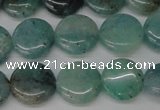 CAQ619 15.5 inches 12mm flat round aquamarine gemstone beads