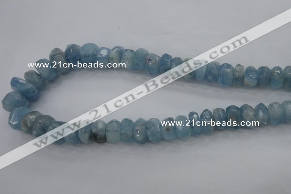 CAQ62 6*10mm – 12*18mm faceted nuggets natural aquamarine beads