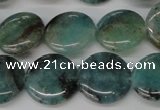 CAQ621 15.5 inches 16mm flat round aquamarine gemstone beads