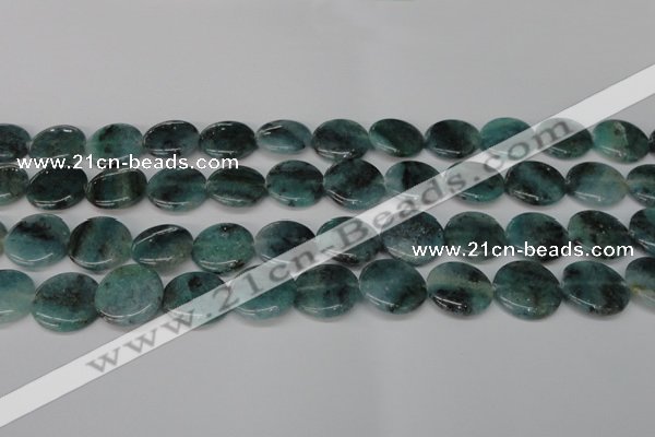 CAQ622 15.5 inches 18mm flat round aquamarine gemstone beads