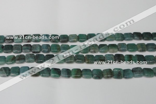 CAQ636 15.5 inches 10*10mm square aquamarine gemstone beads